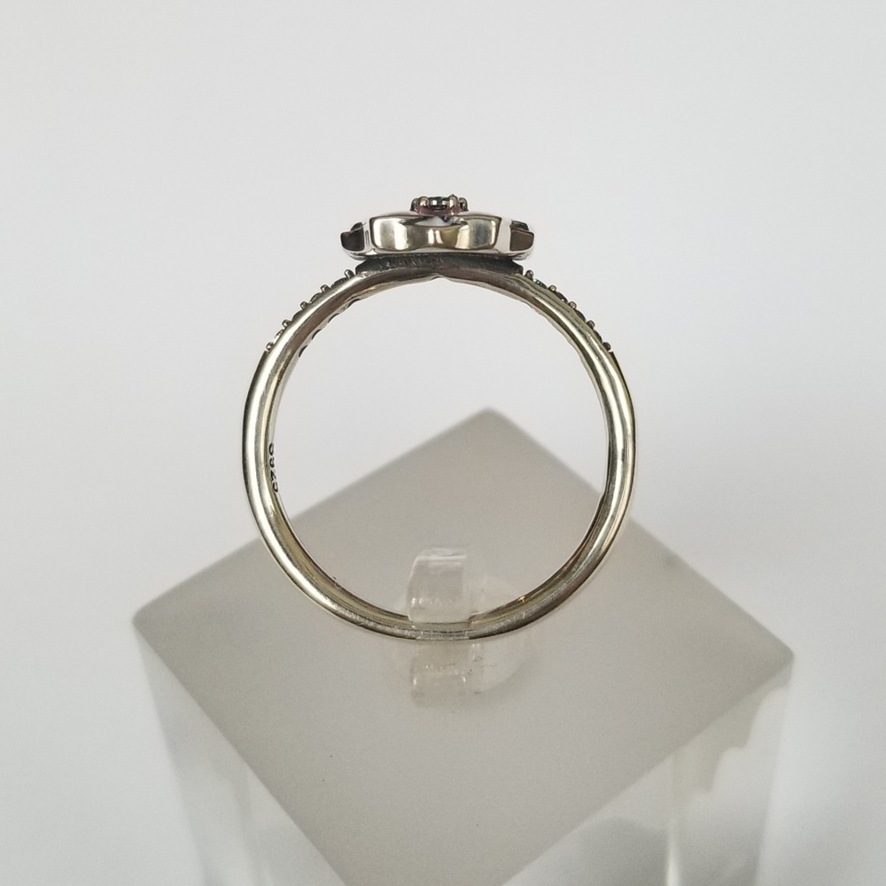 Sterling Silver Enamel Flower Ring - Picture 5 of 8